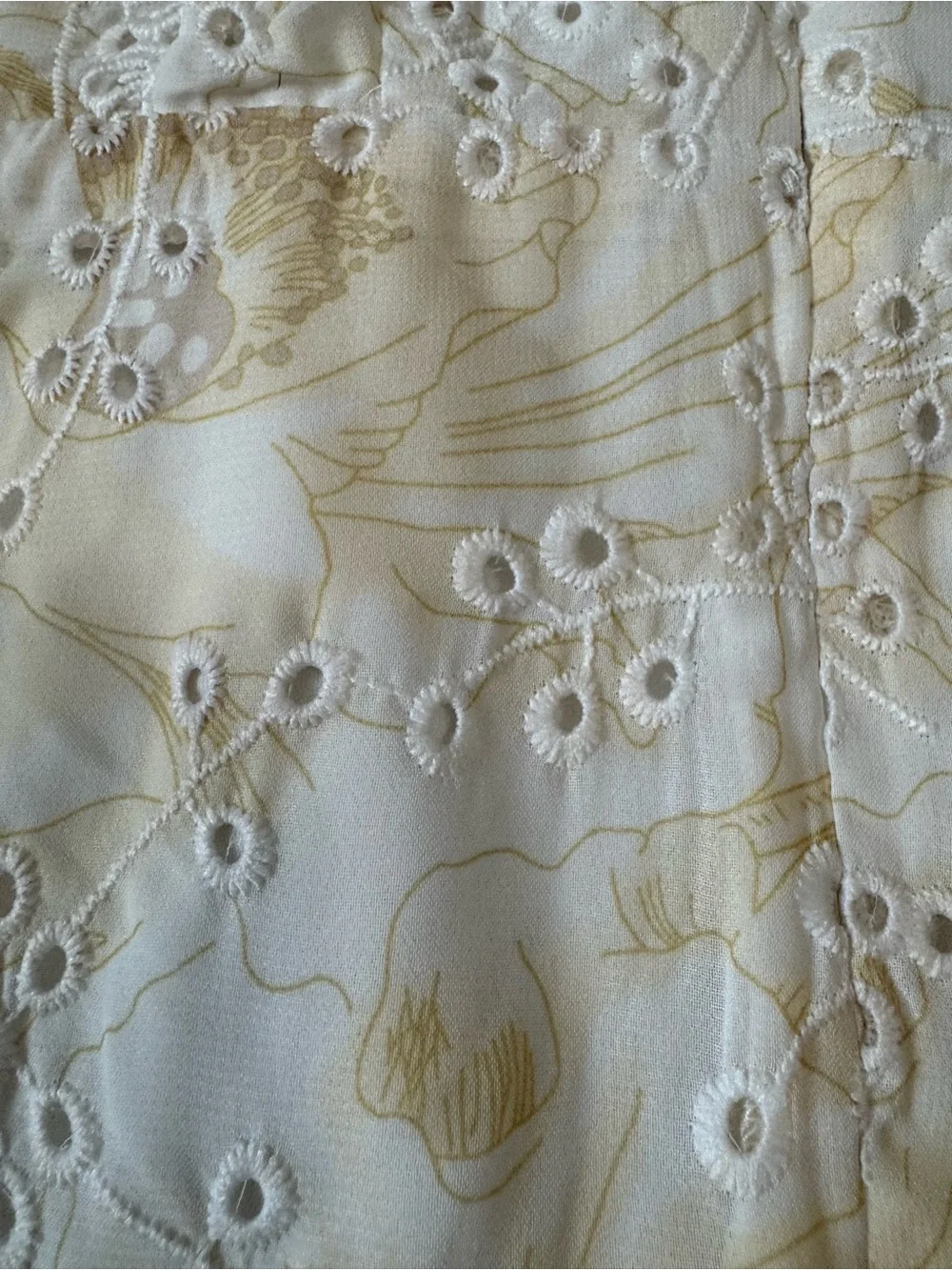 Bardot Junior Australian Designer Cream/Yellow Eyelet Lace Ruffle Dress Coquette